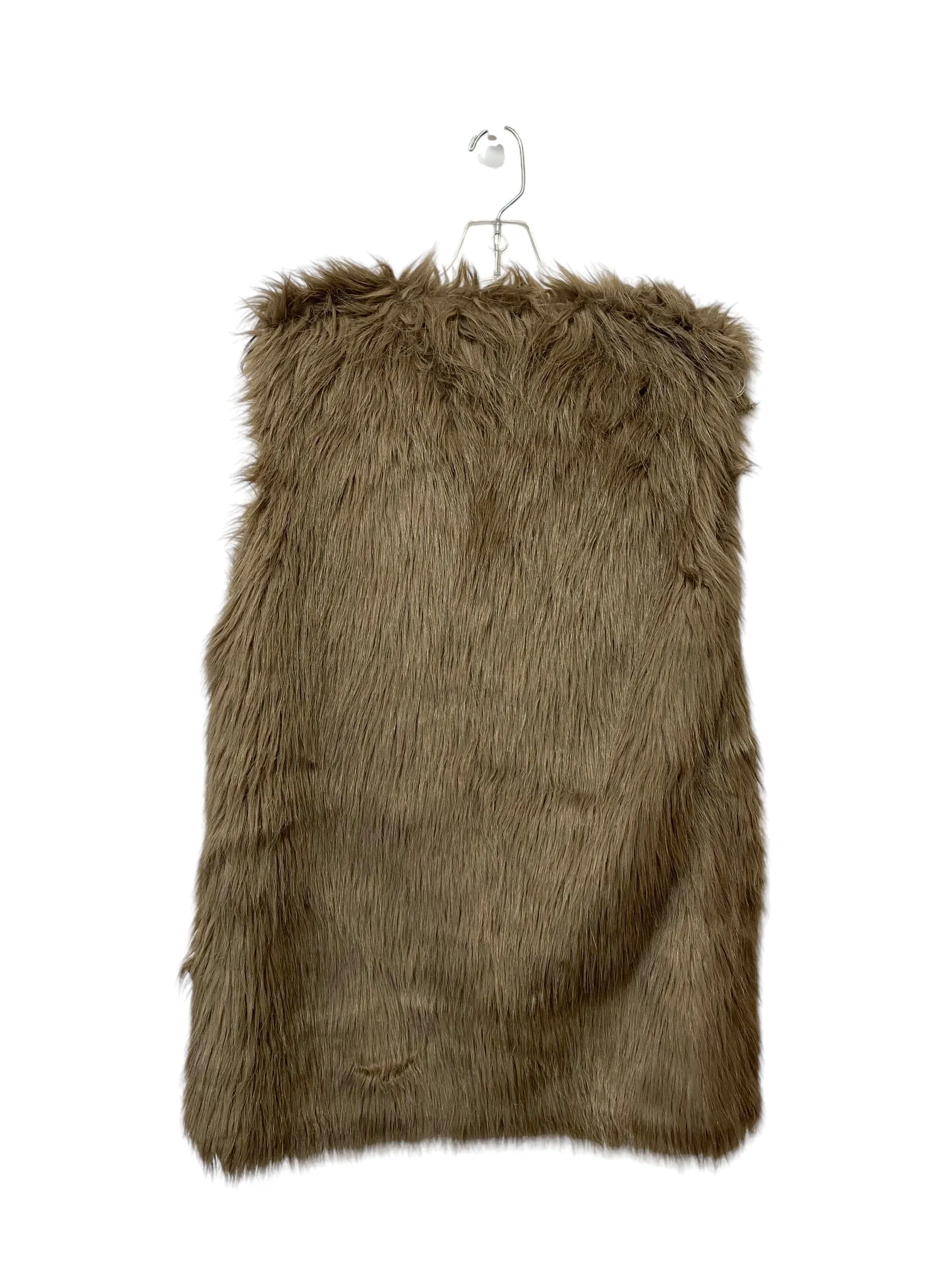 Vest Faux Fur & Sherpa By Clothes Mentor In Taupe, Size: S