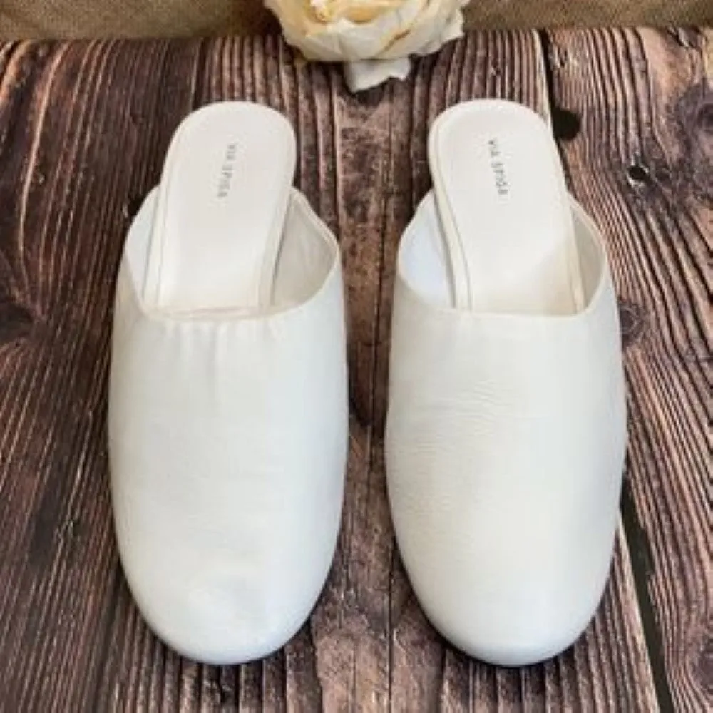 VIA SPIGA Porcelain (White) Leather Chaney Mule 9M