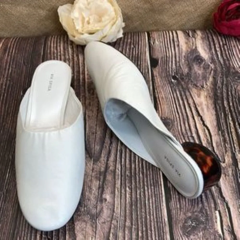 VIA SPIGA Porcelain (White) Leather Chaney Mule 9M