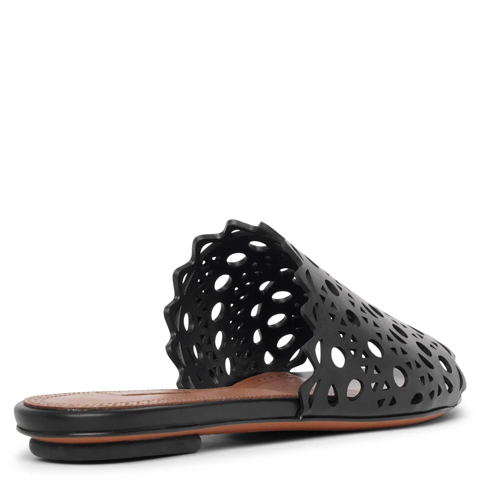 Vienne black leather mules