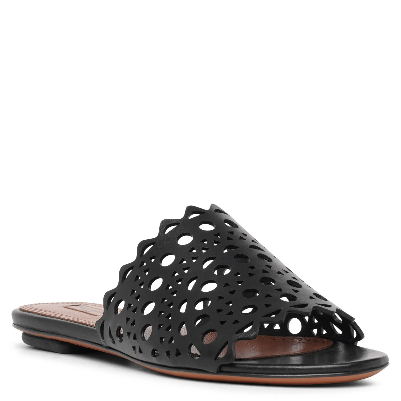 Vienne black leather mules