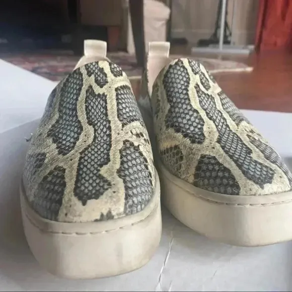 Vince Saxon Snakeskin Embossed Leather Platform
