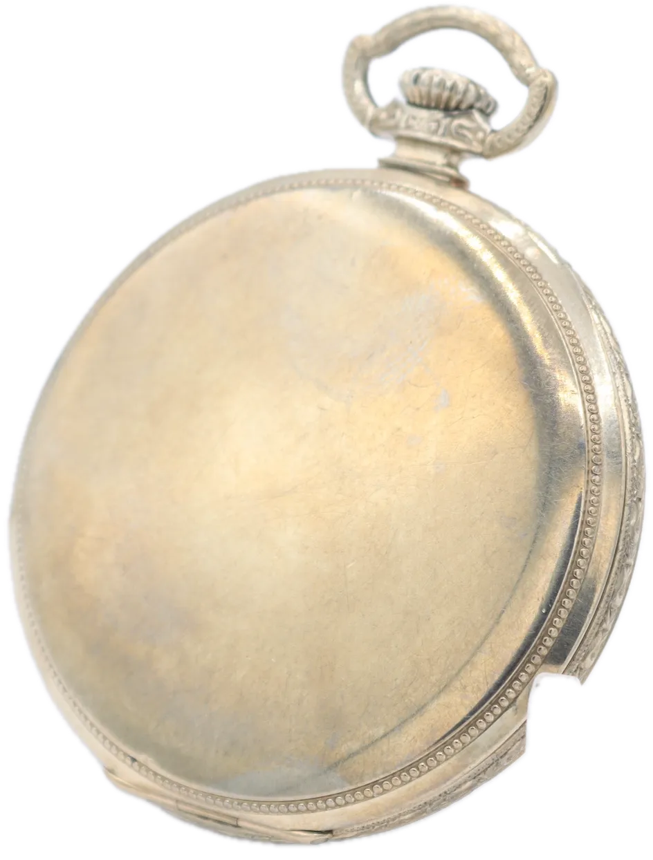 Vintage 12s 1934 Hamilton Secometer 17 Jewel Pocket Watch 912 14k White GF