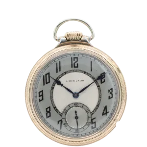 Vintage 16s 1929 Hamilton Enamel Pocket Watch 974 Special 10k GF w Box & Papers