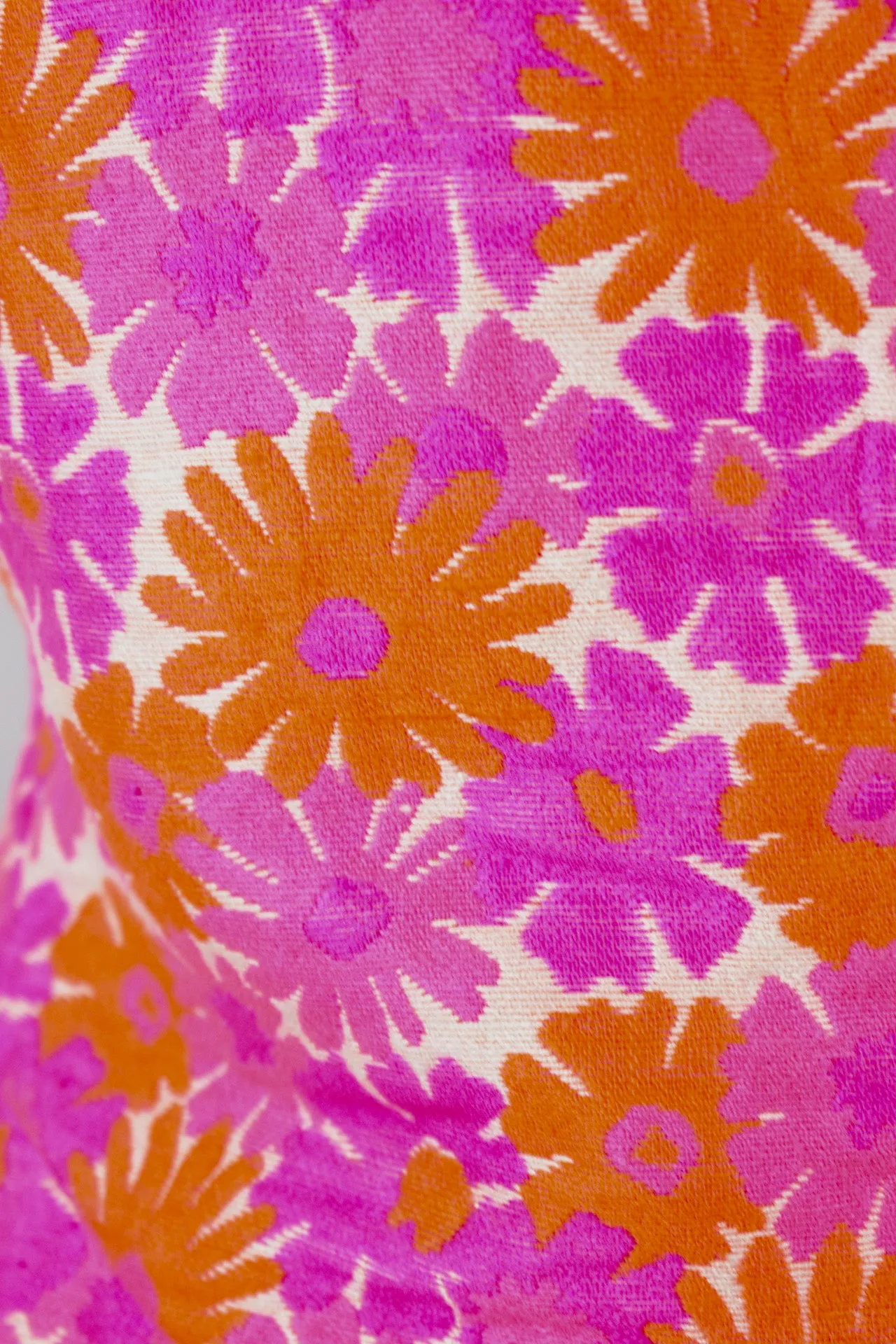 Vintage 1960s Samuel Winston by Roxanne Sleeveless Pink Floral Dress