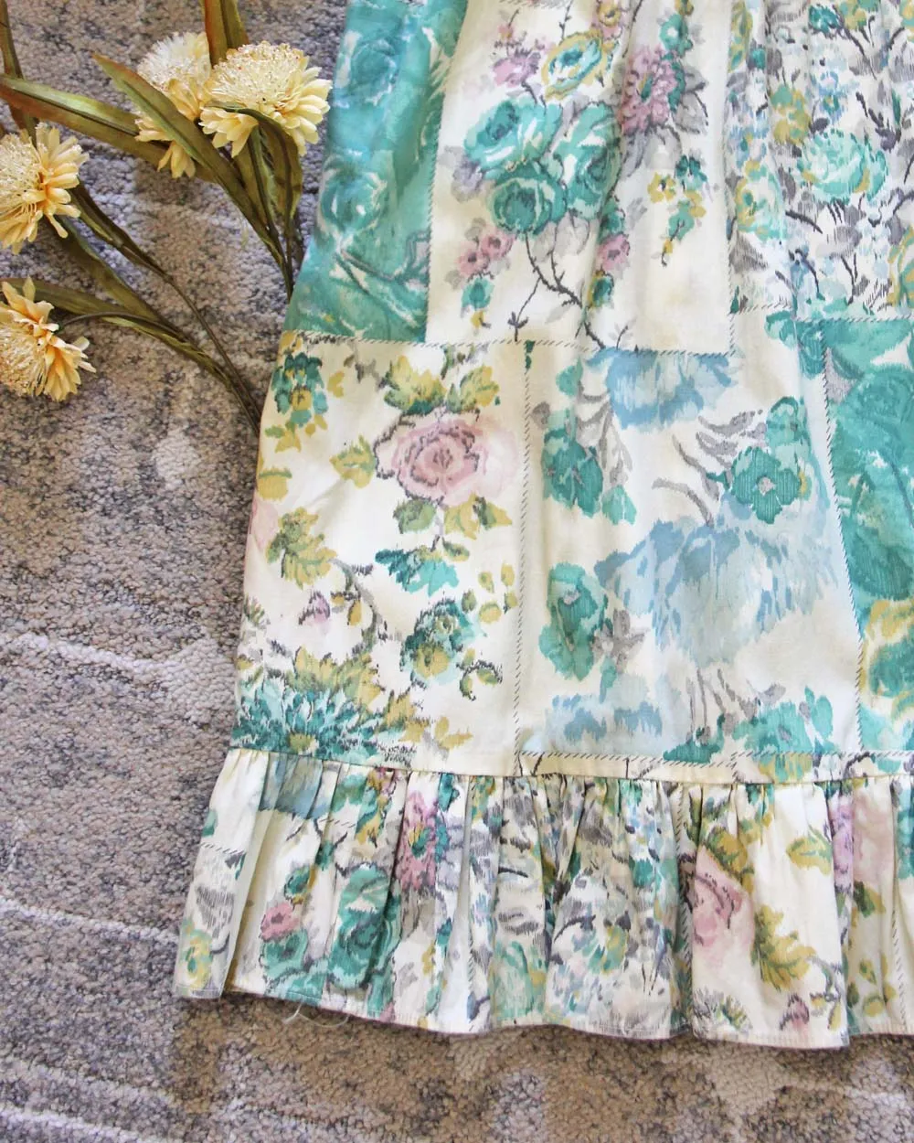 Vintage 70's Rose Vine Dress