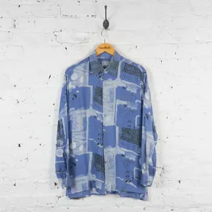 Vintage Abstract Pattern Shirt - Blue - XL