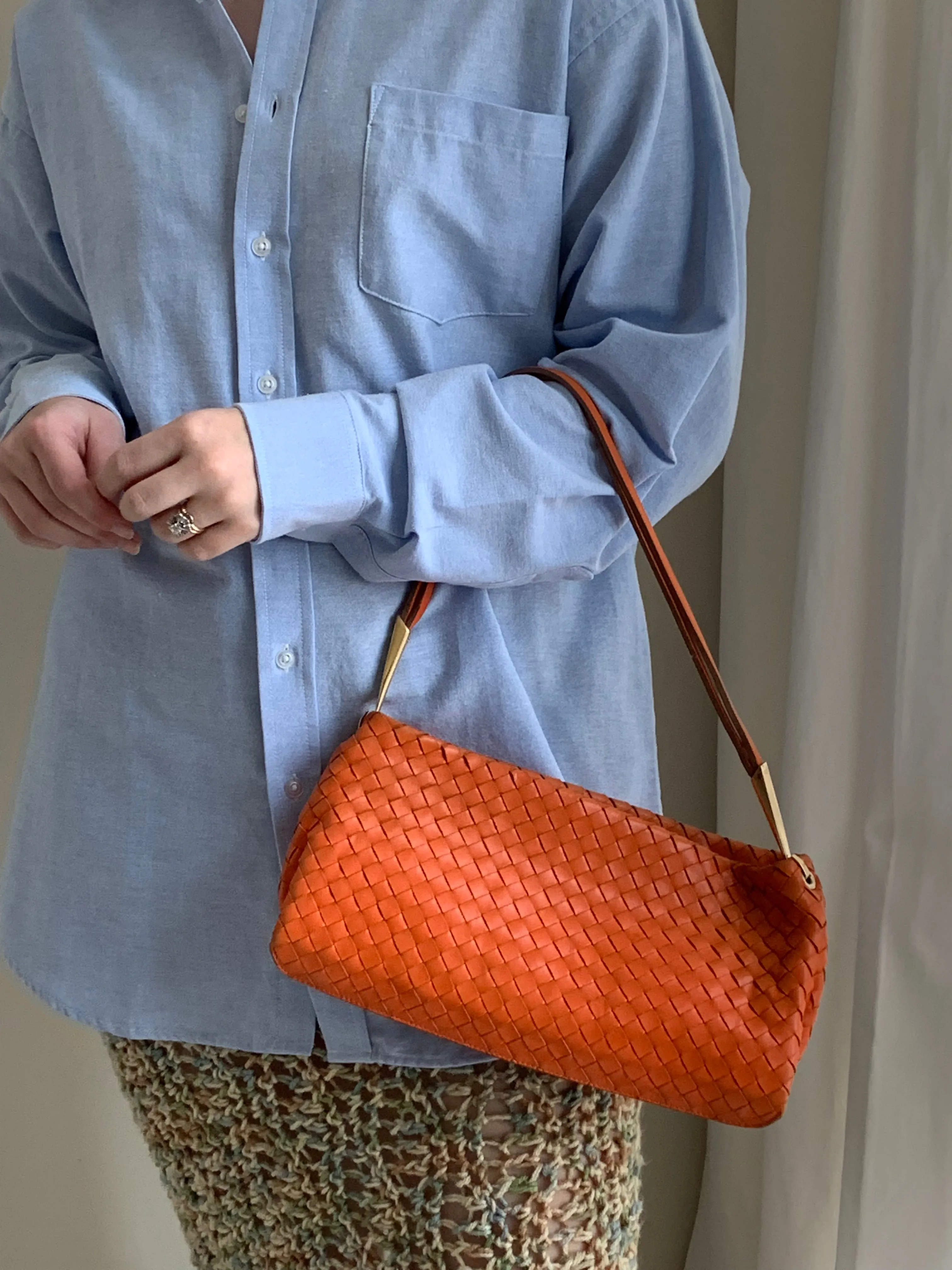 Vintage Bottega Veneta orange shoulder bag