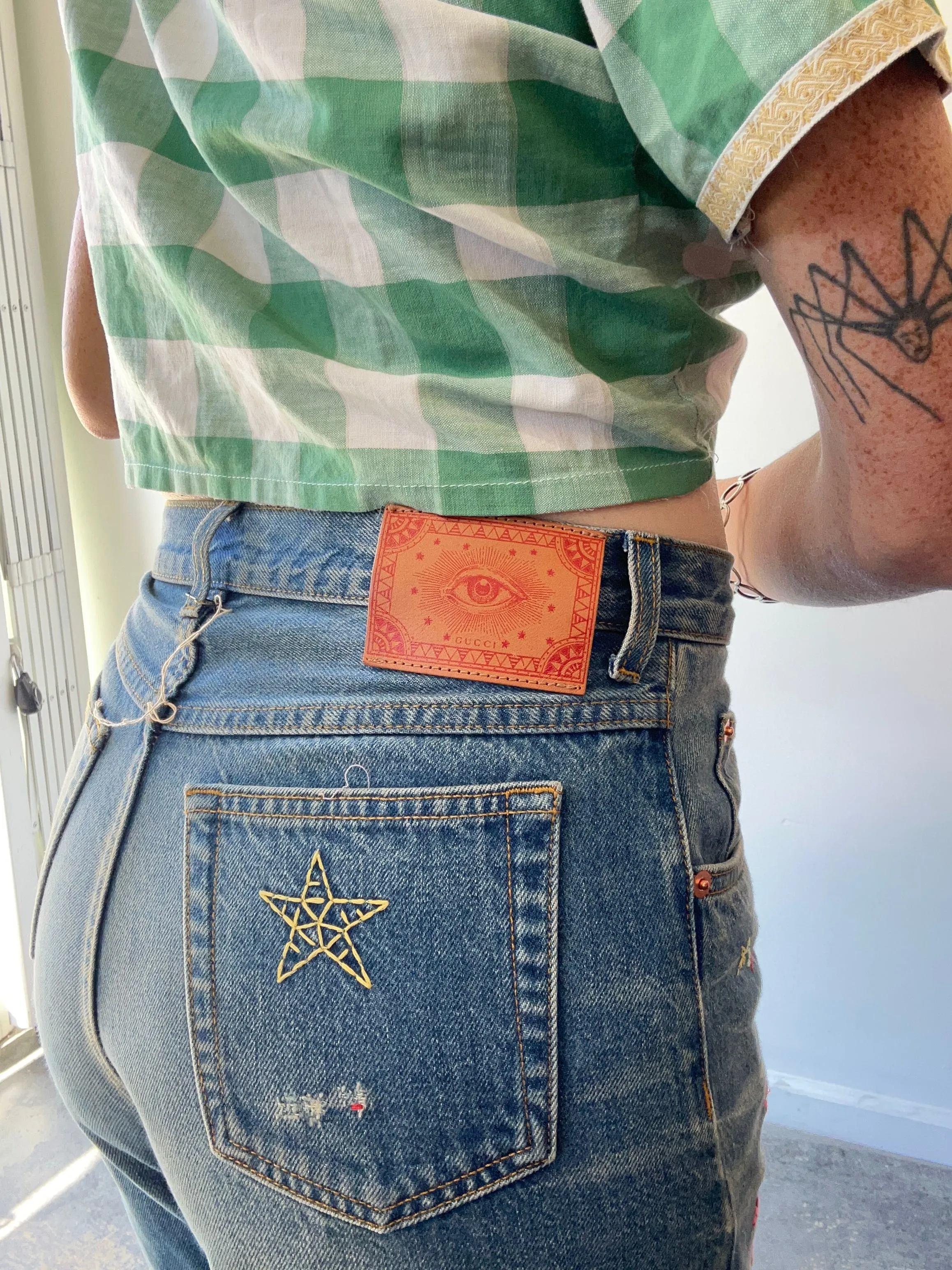 Vintage Gucci Embroidered Jeans