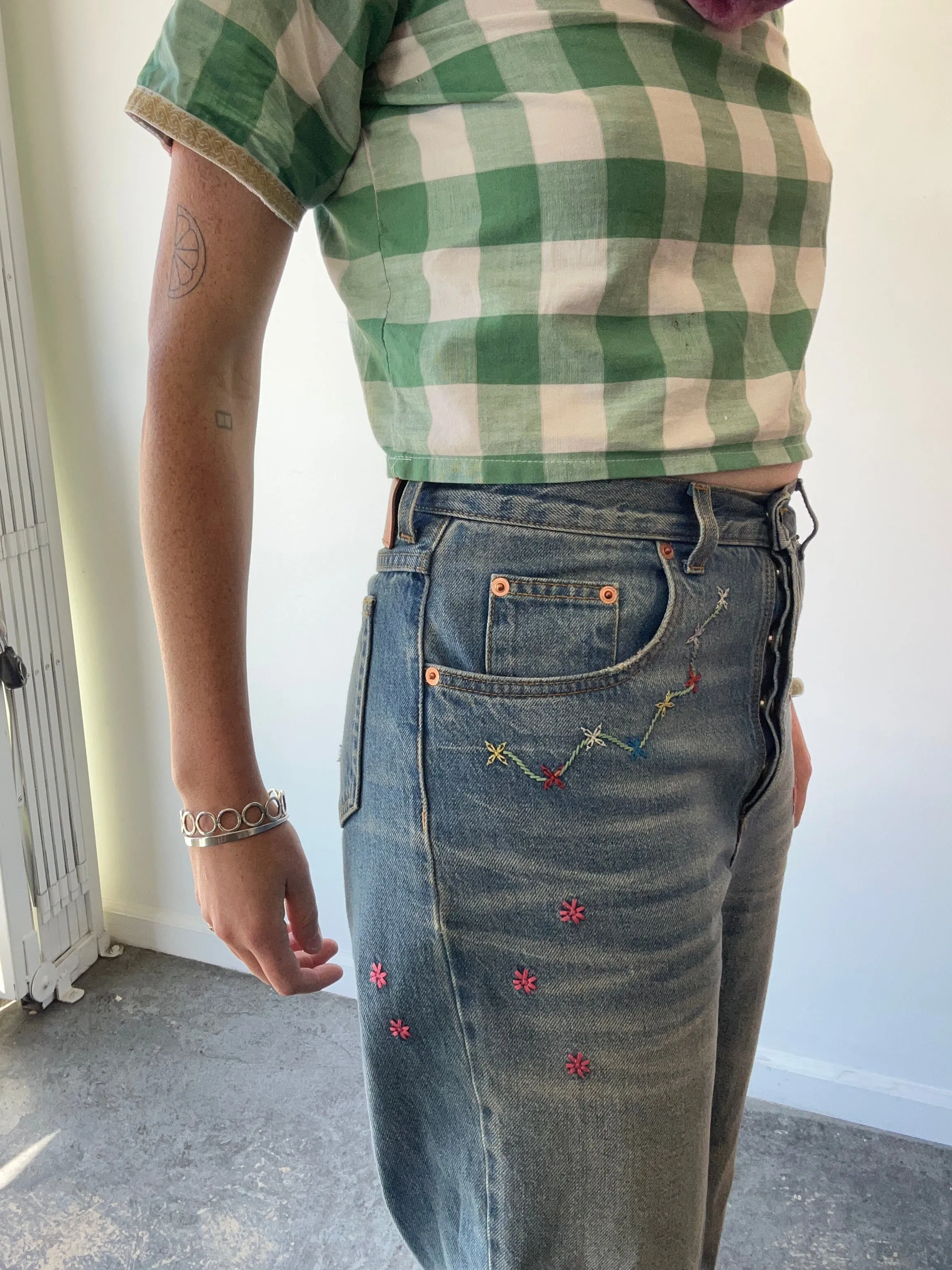 Vintage Gucci Embroidered Jeans