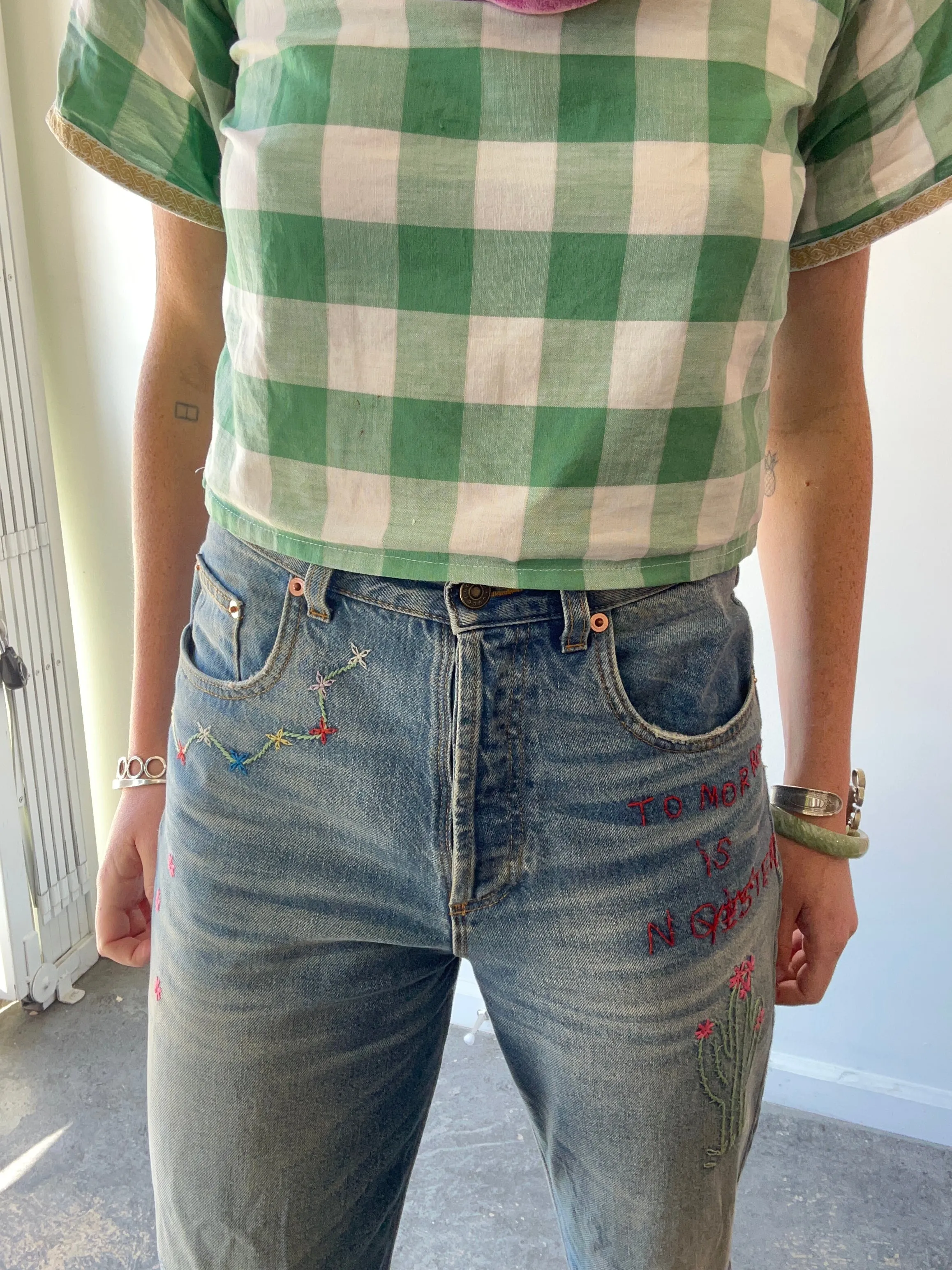 Vintage Gucci Embroidered Jeans
