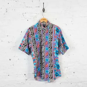 Vintage Pattern Short Sleeve Wrangler Shirt - Multi - XL
