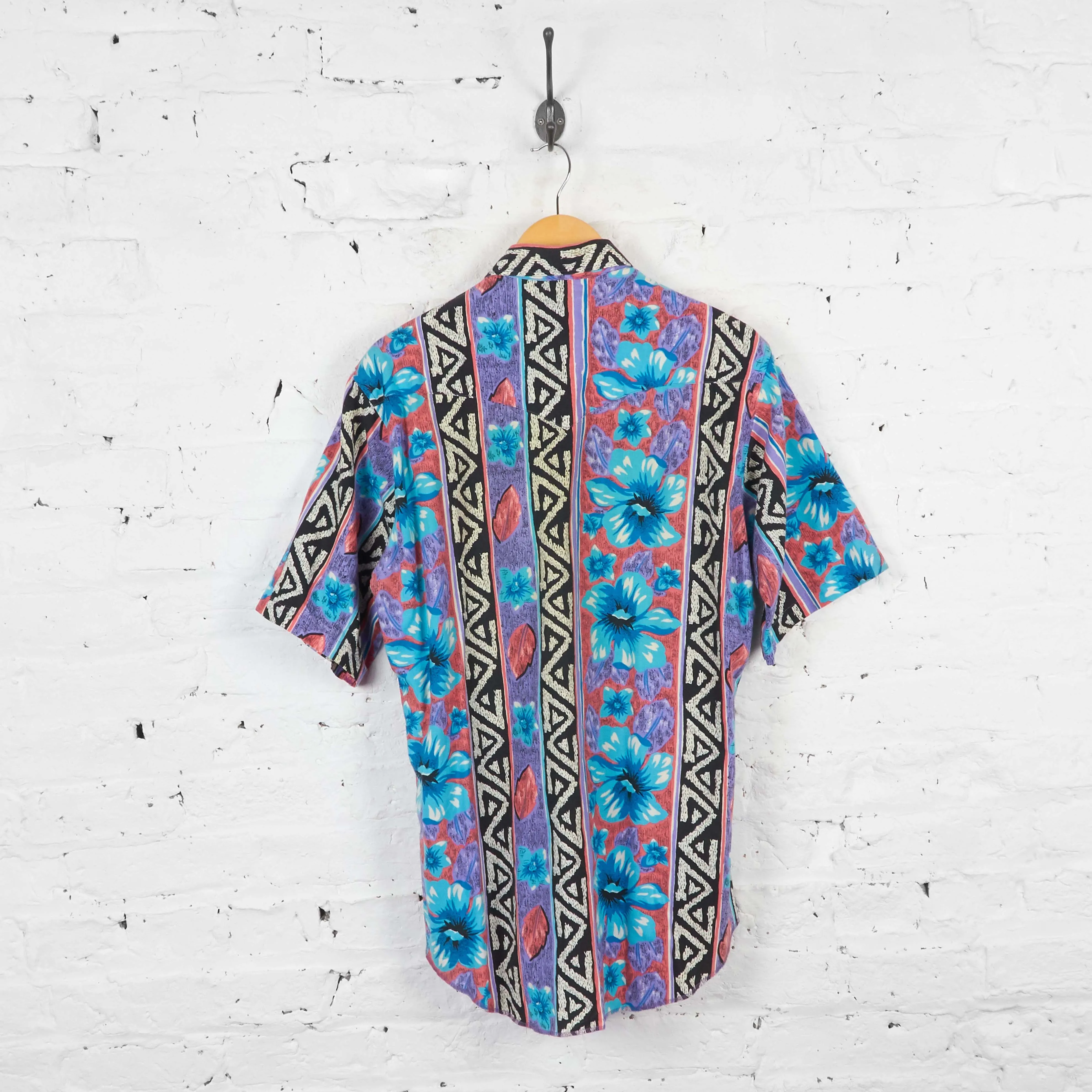 Vintage Pattern Short Sleeve Wrangler Shirt - Multi - XL