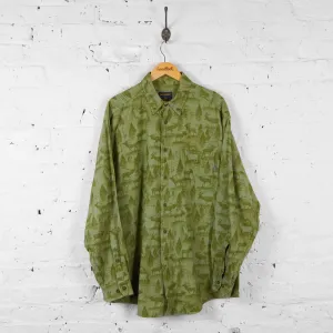 Vintage Reindeer Pattern Woolrich Shirt - Green - XL