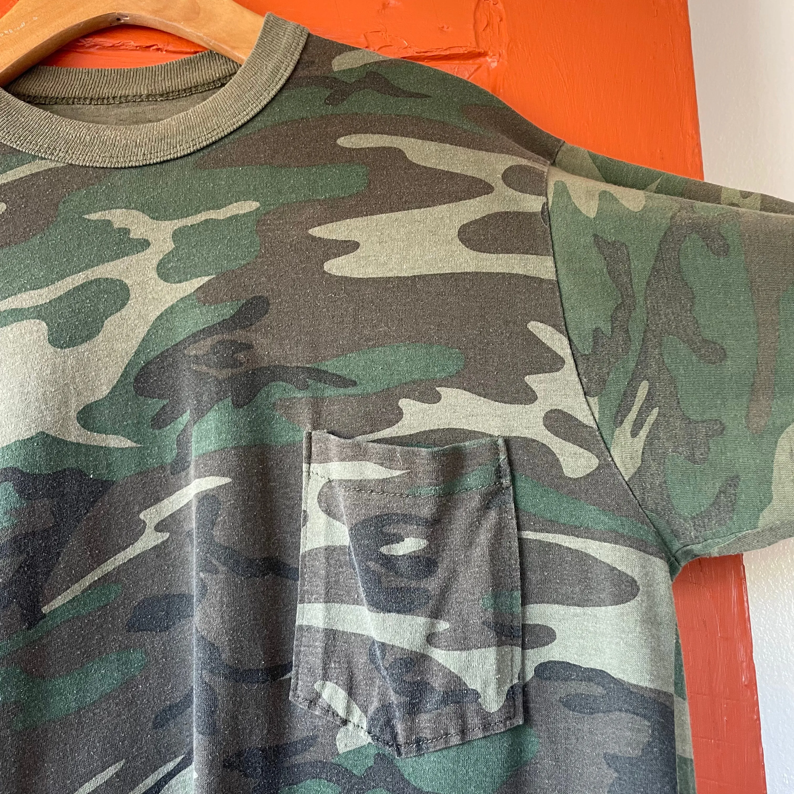 vintage unisex camo pocket long sleeve military army tee (ht2335)