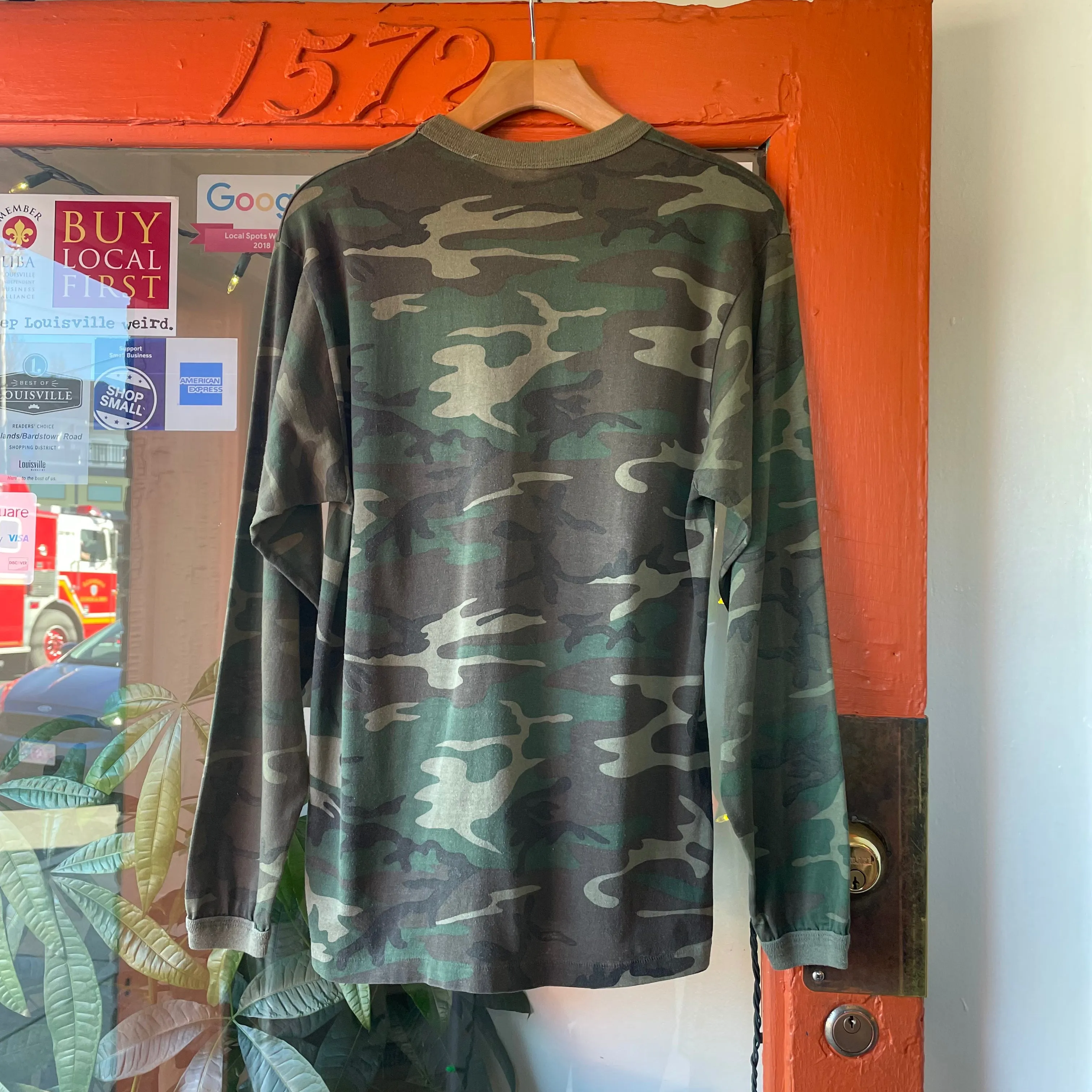 vintage unisex camo pocket long sleeve military army tee (ht2335)