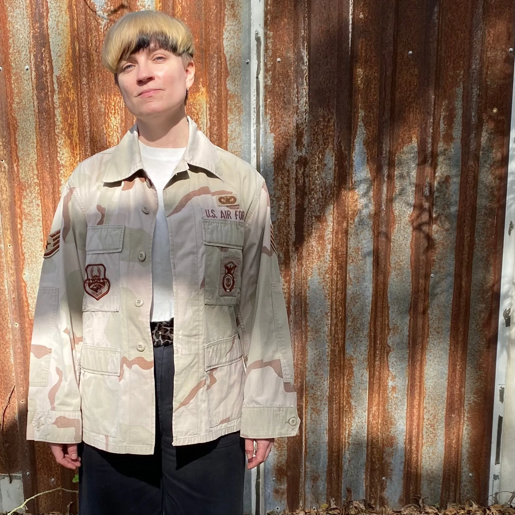 Vintage USAF Camo Jacket with Moon Eagle