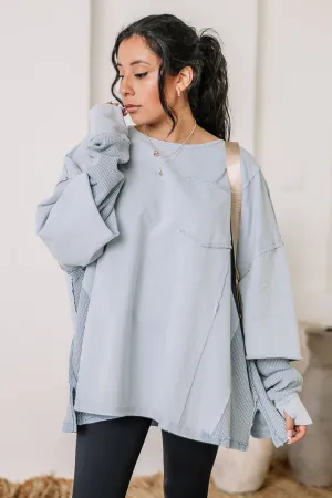Vintage Wash Raw Edge Top | Denim