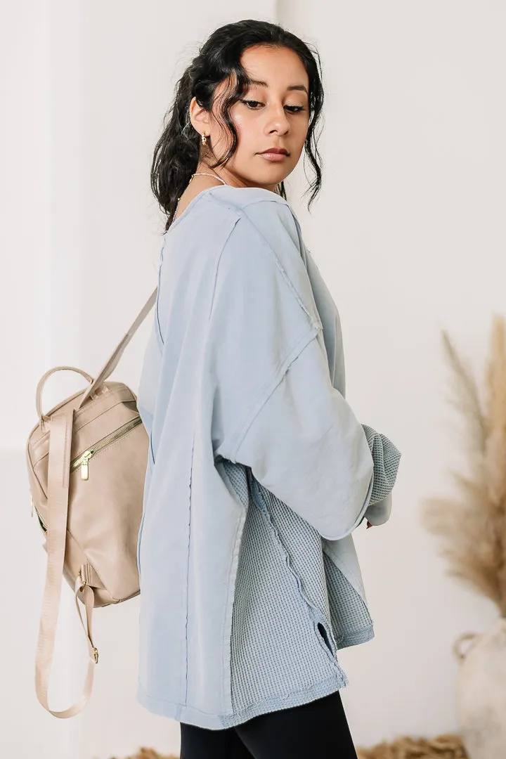 Vintage Wash Raw Edge Top | Denim