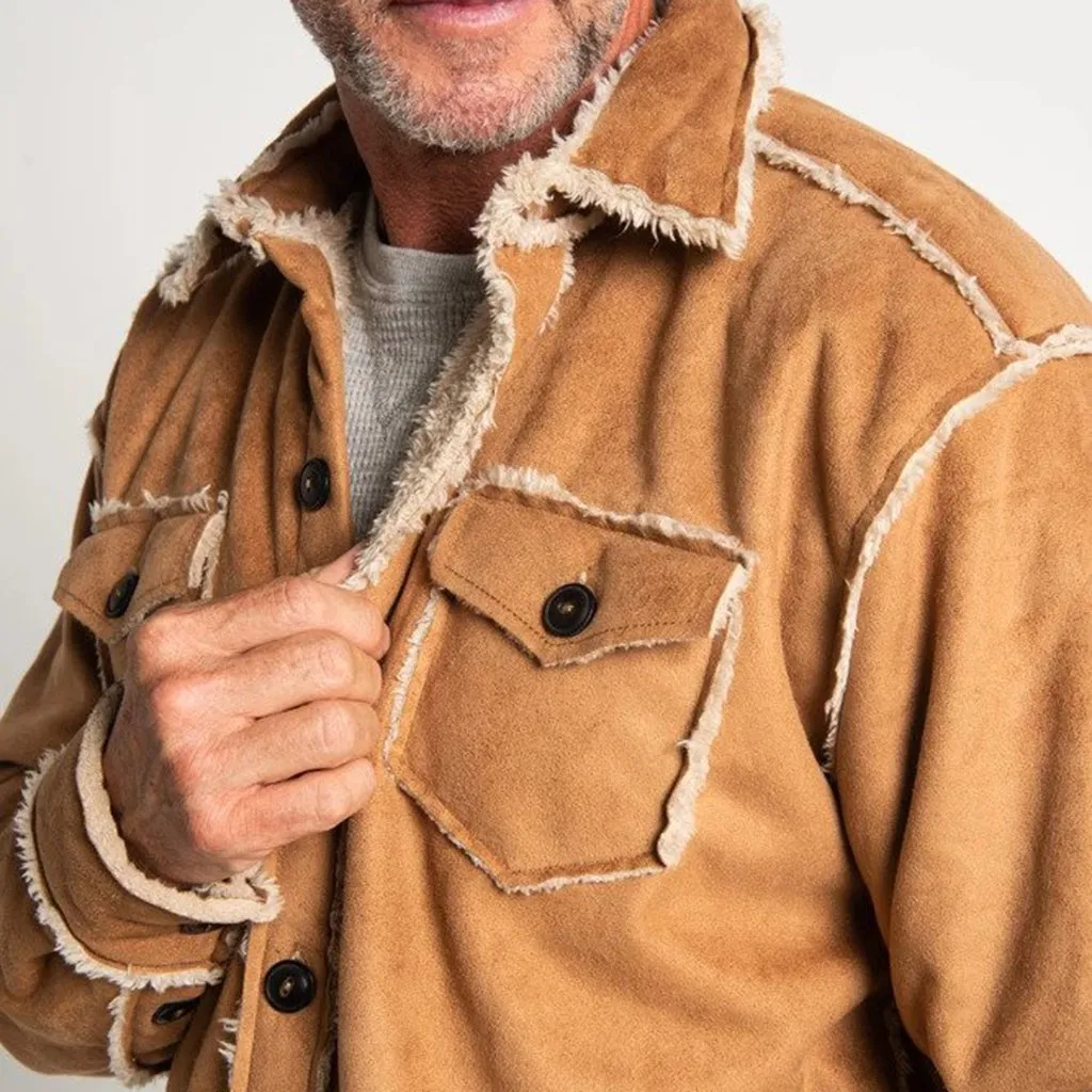 Vintage Washed Sherpa Button Jacket