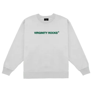 Virginity Rocks Registered White Crewneck