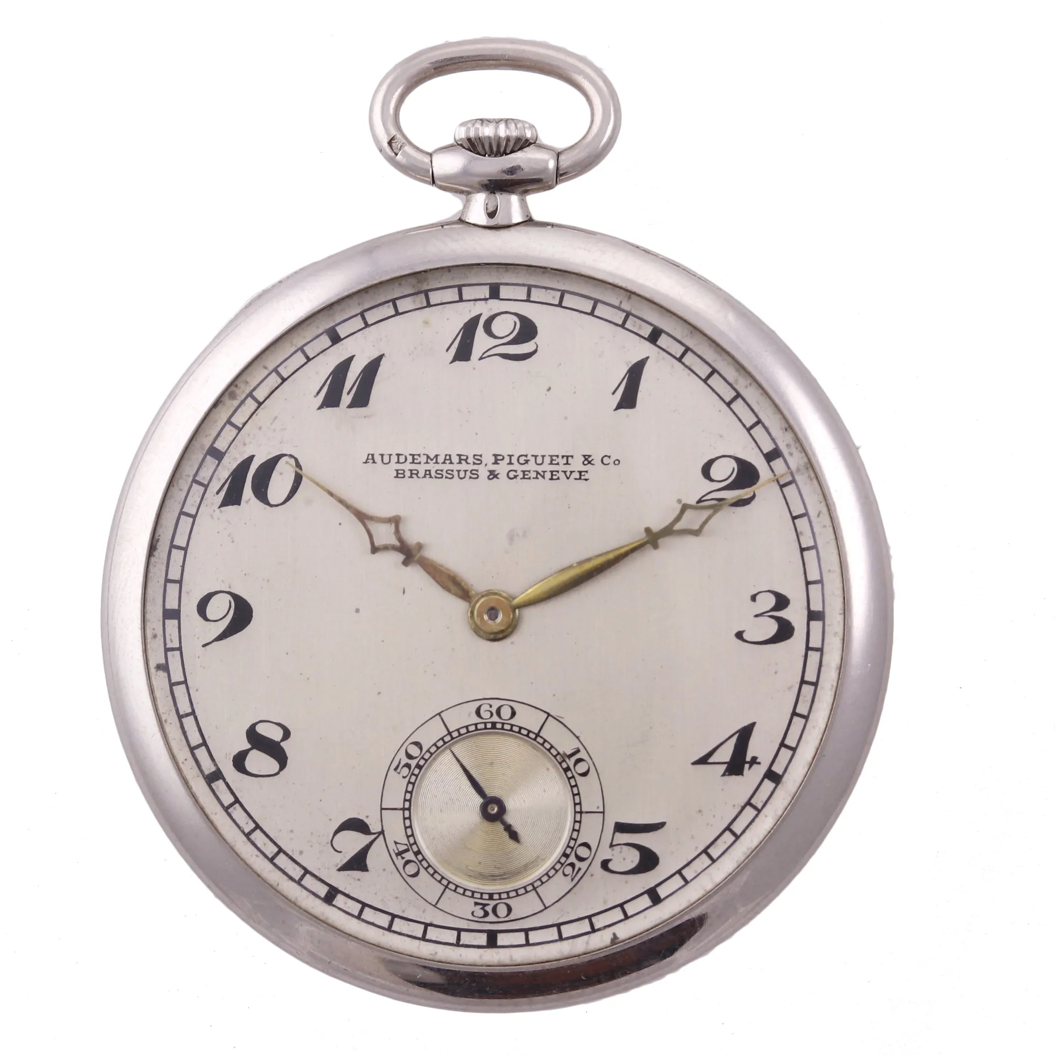 VTG Audemars Piguet Thin Open Face 42mm Solid Platinum 19 Jewel Pocket Watch