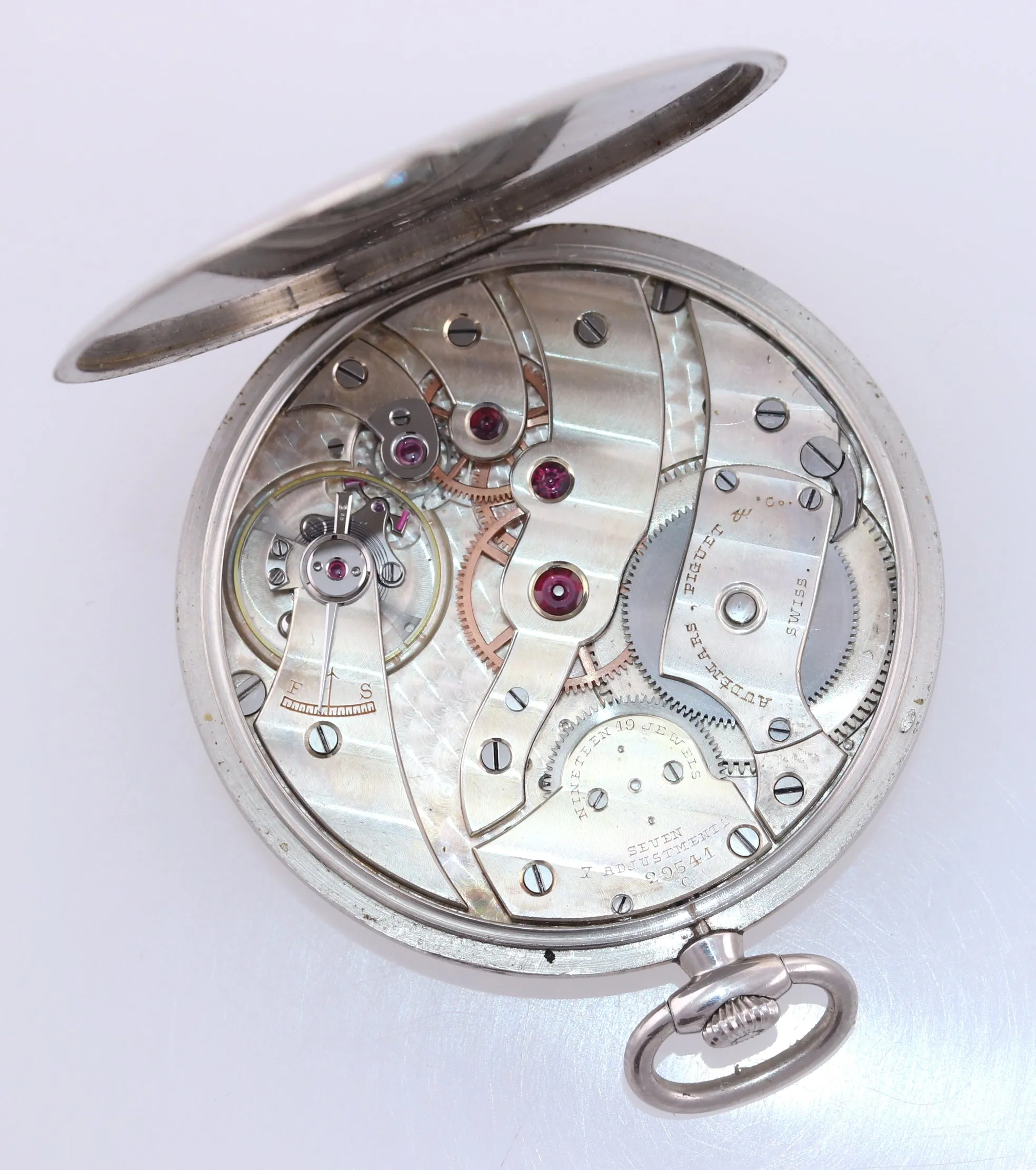 VTG Audemars Piguet Thin Open Face 42mm Solid Platinum 19 Jewel Pocket Watch