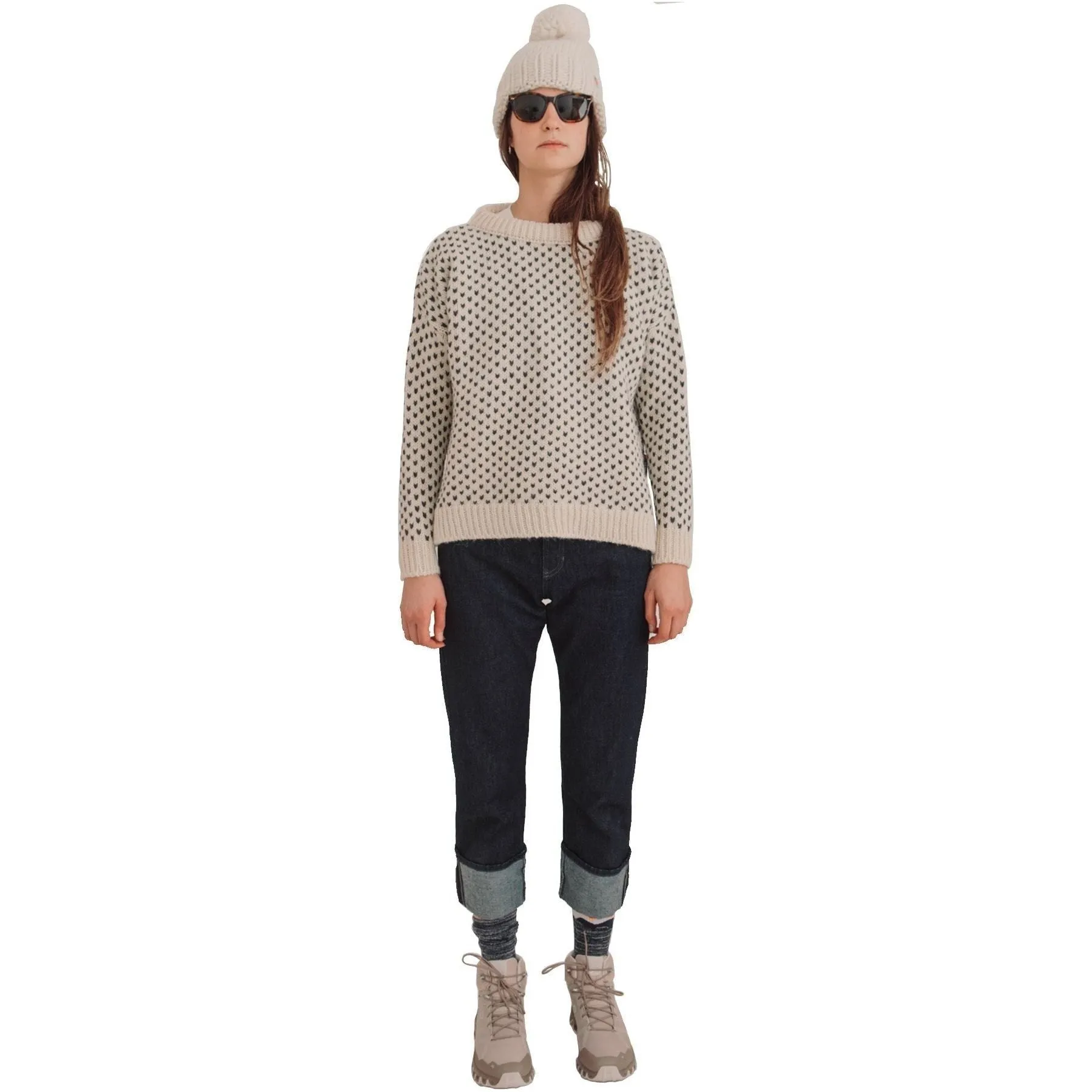 W Nordsjo Split Seam Crew Neck, Off-White