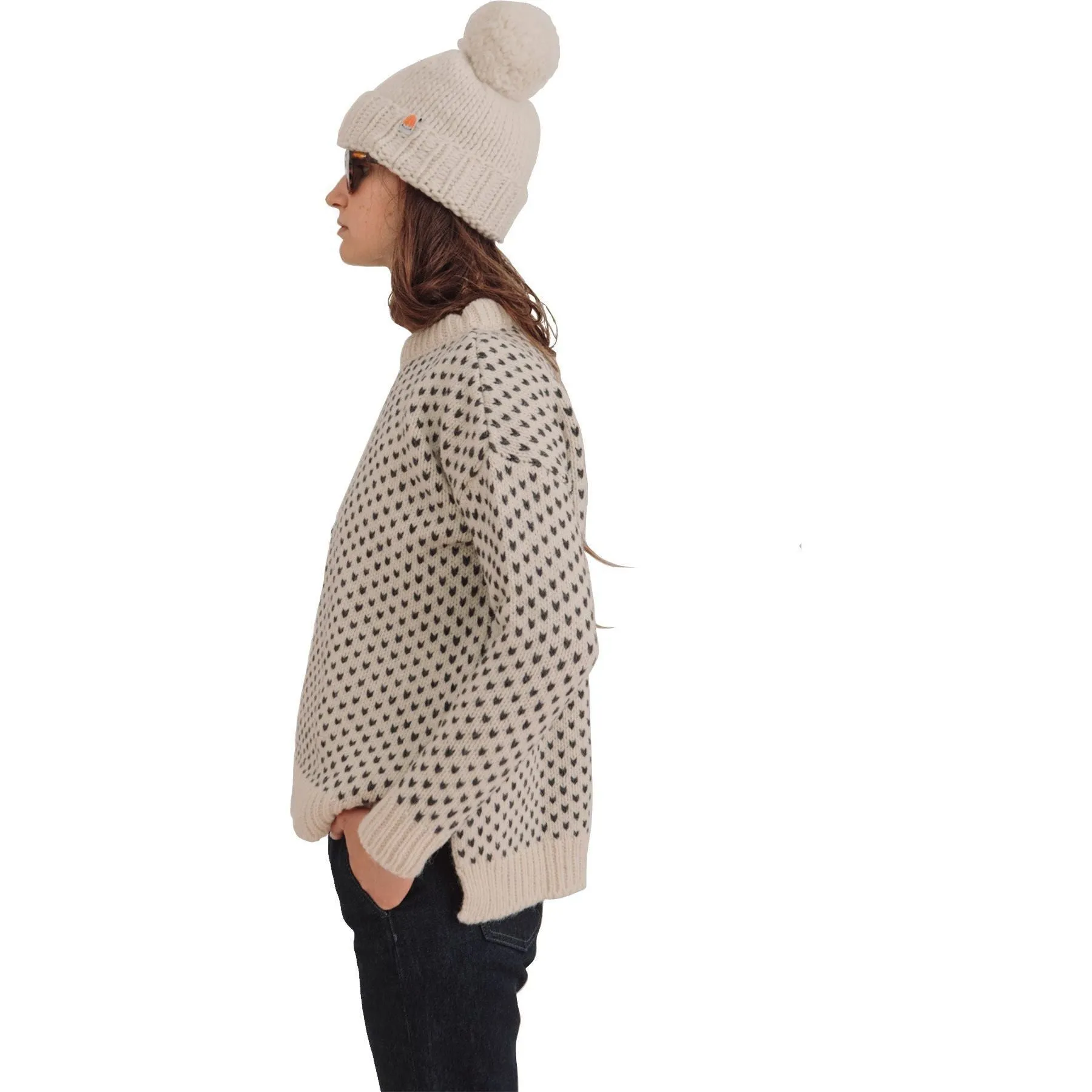 W Nordsjo Split Seam Crew Neck, Off-White