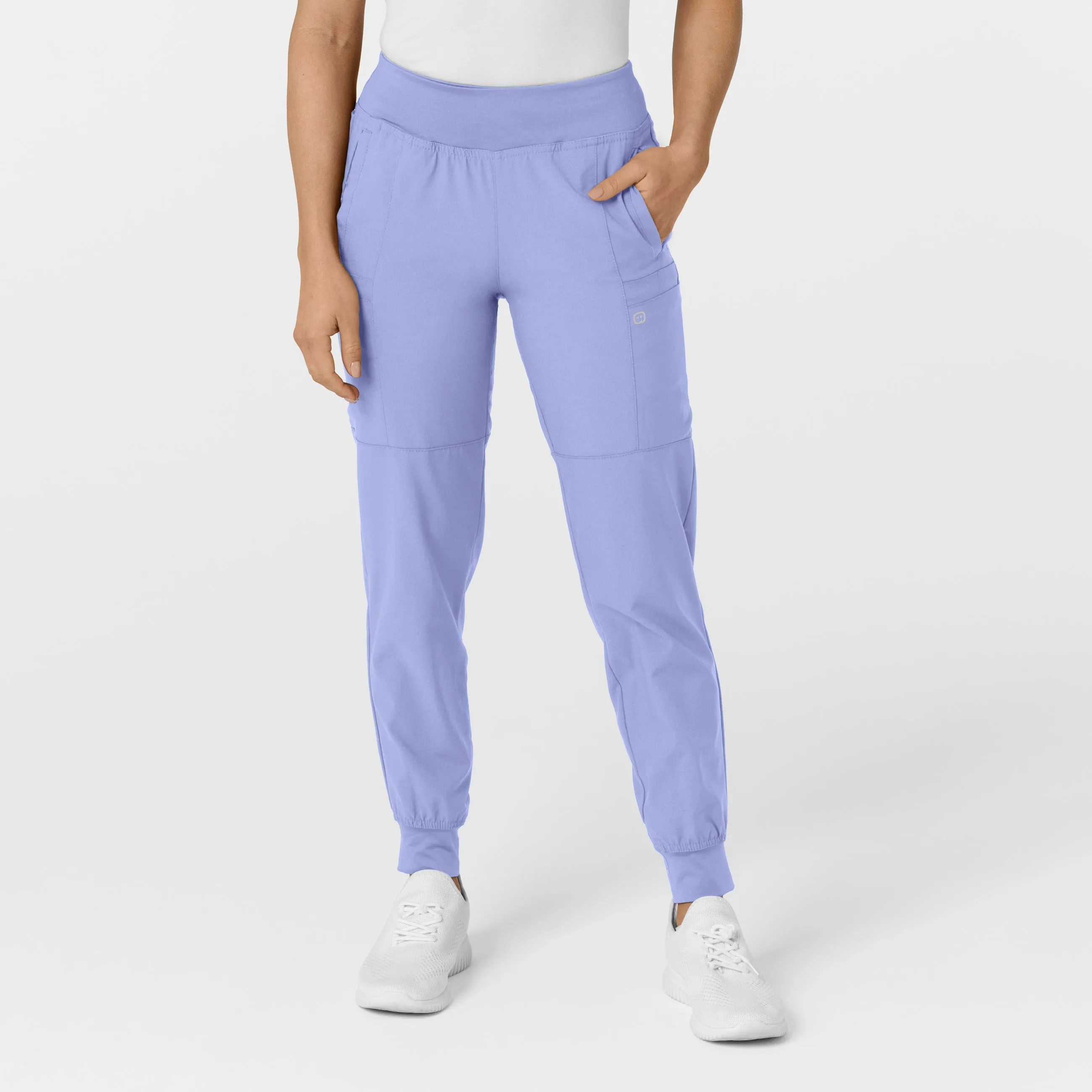 W123 5555 Comfort Waist Cargo Jogger Scrub Pants Ceil Blue