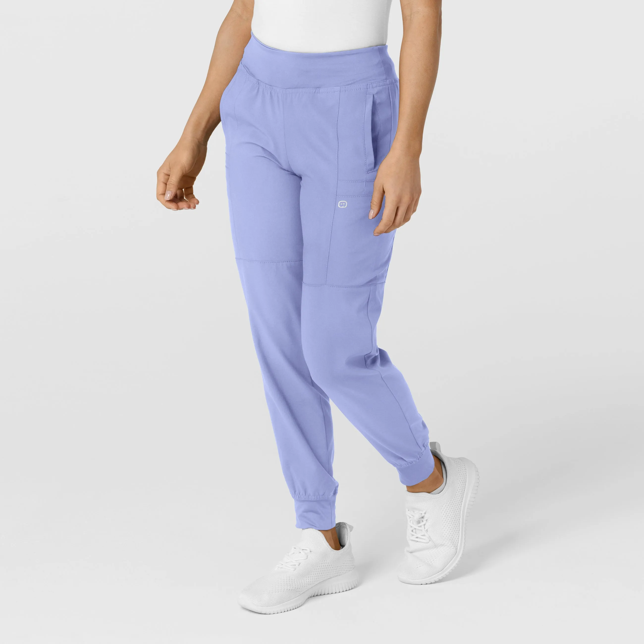 W123 5555 Comfort Waist Cargo Jogger Scrub Pants Ceil Blue