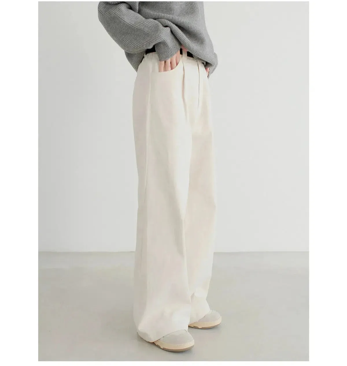 Washed Wide-Leg Pants