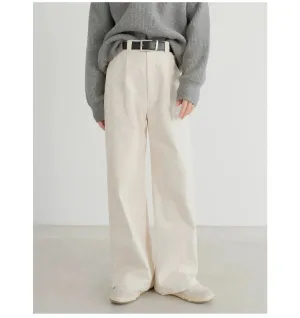 Washed Wide-Leg Pants