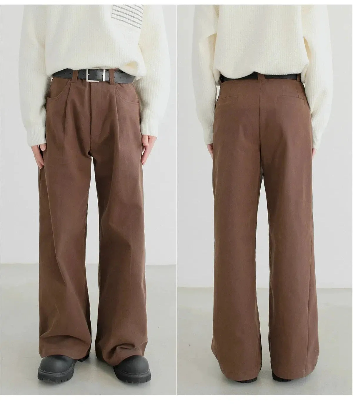 Washed Wide-Leg Pants