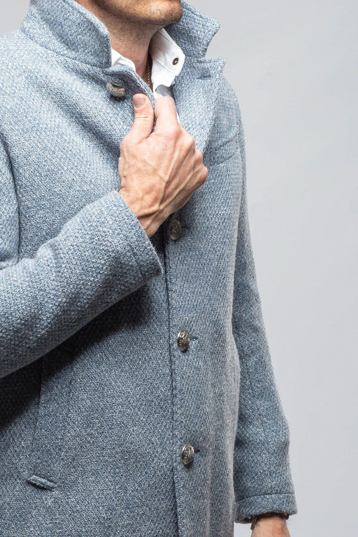 Weyburn Knit Coat In Light Blue