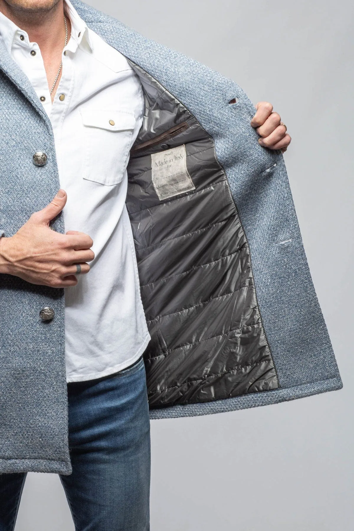 Weyburn Knit Coat In Light Blue