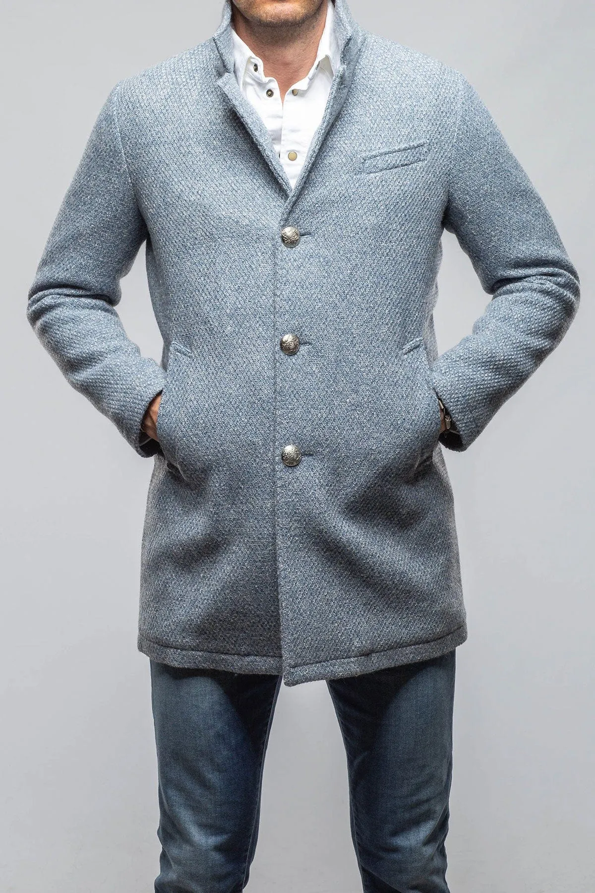 Weyburn Knit Coat In Light Blue
