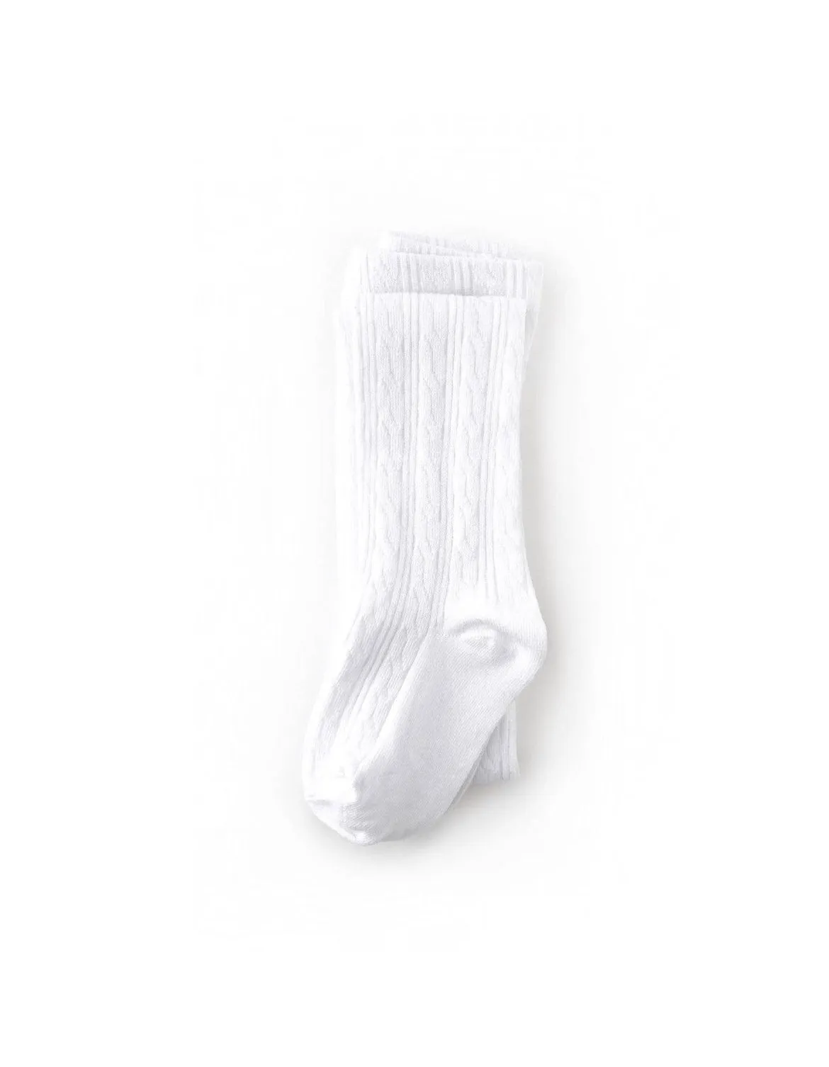 White Cable Knit Tights