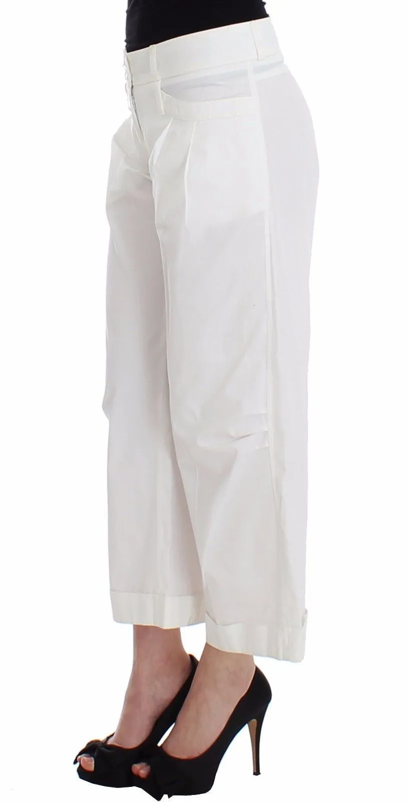 White Capri Pants Cropped Palazzo Casual