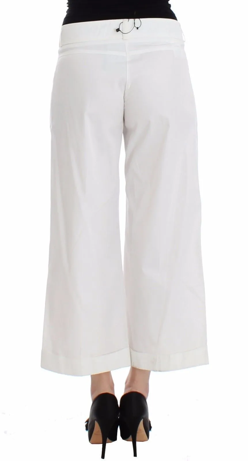 White Capri Pants Cropped Palazzo Casual
