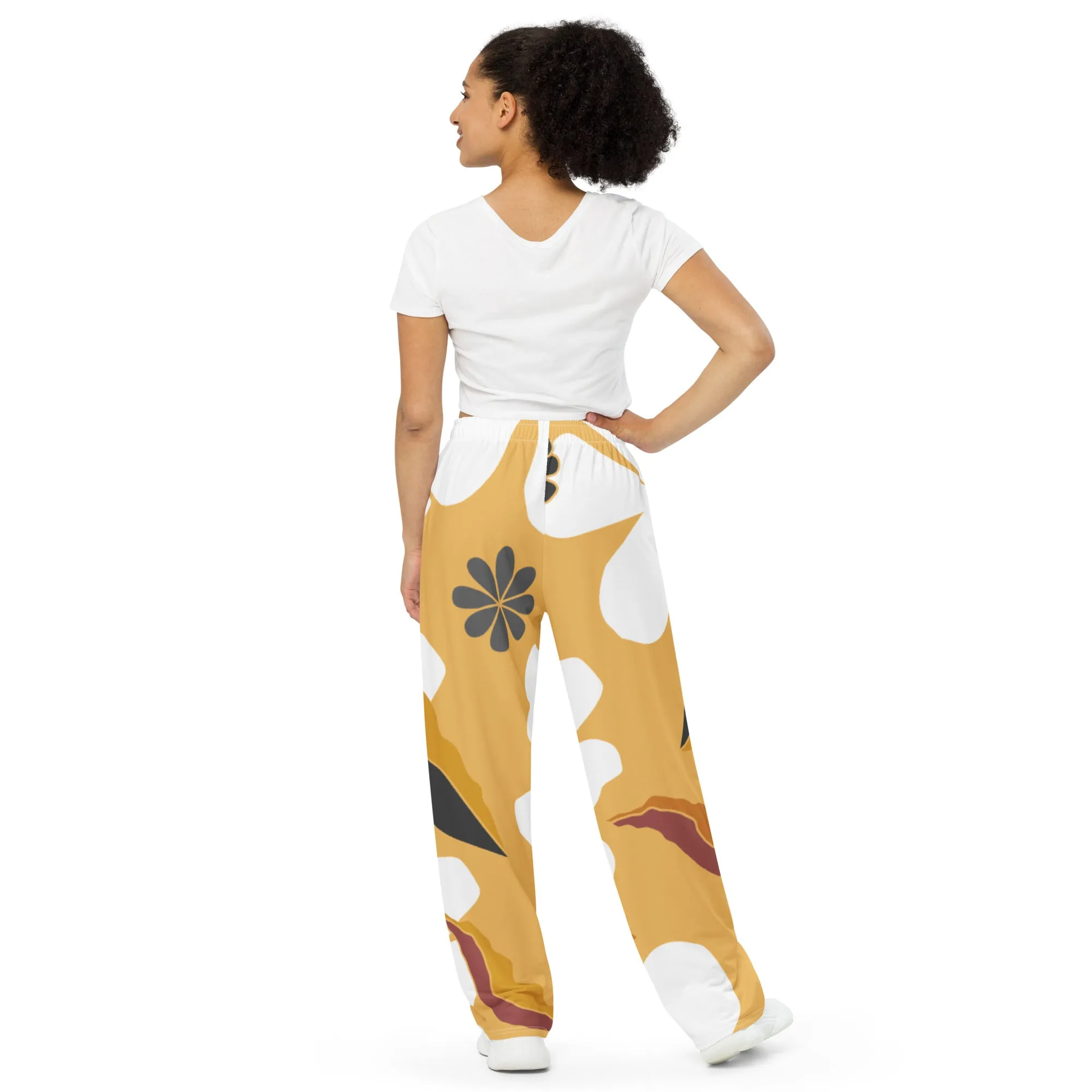 White Flowers Unisex Pants - OG Hippie Chick