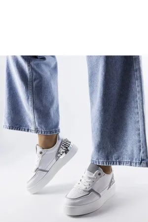 White lace-up platform sneakers
