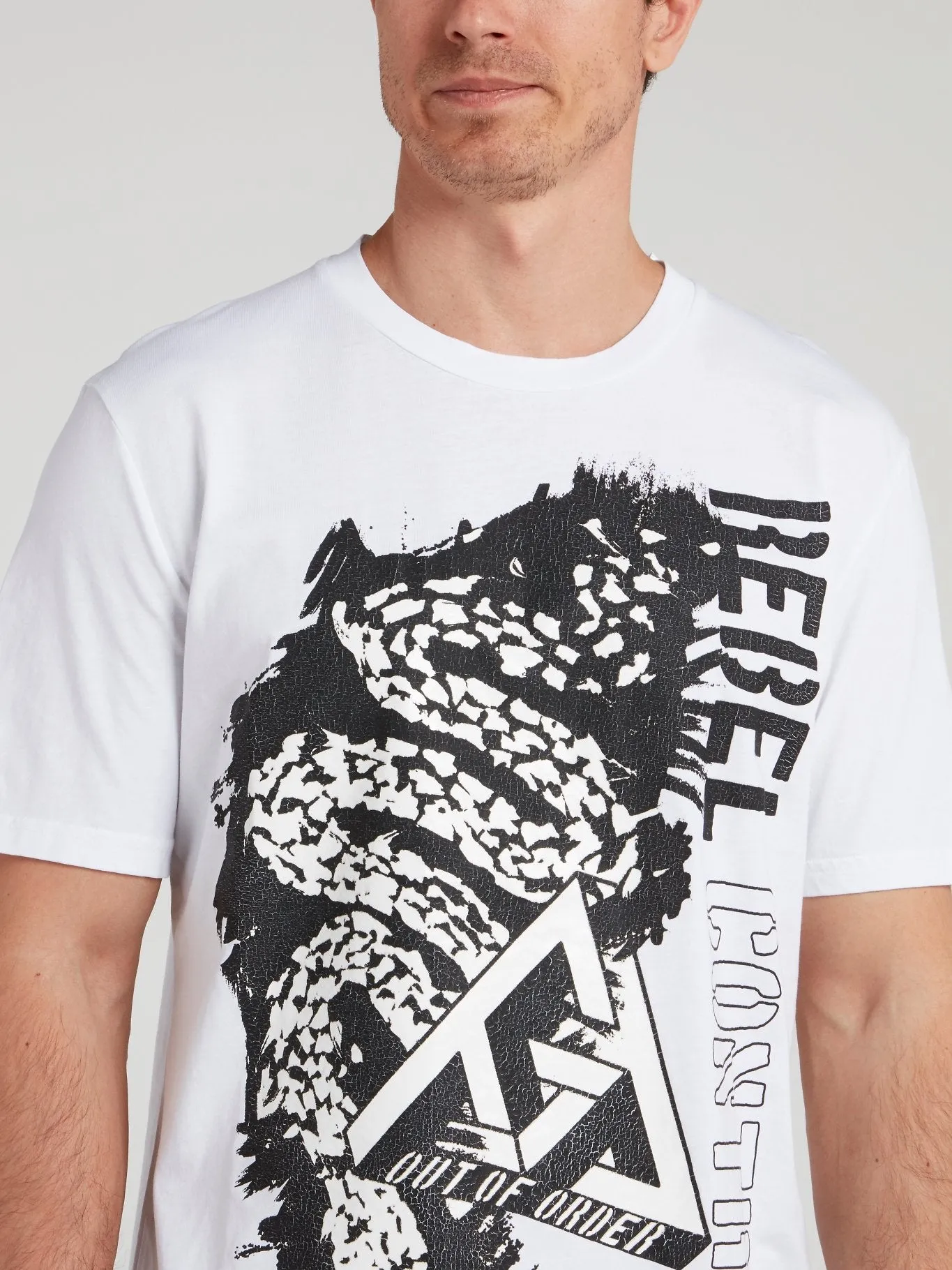White Sketch Printed T-Shirt