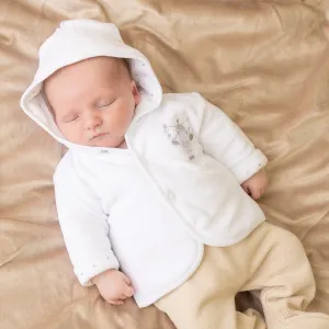 White Tiny Bear Velour Jacket