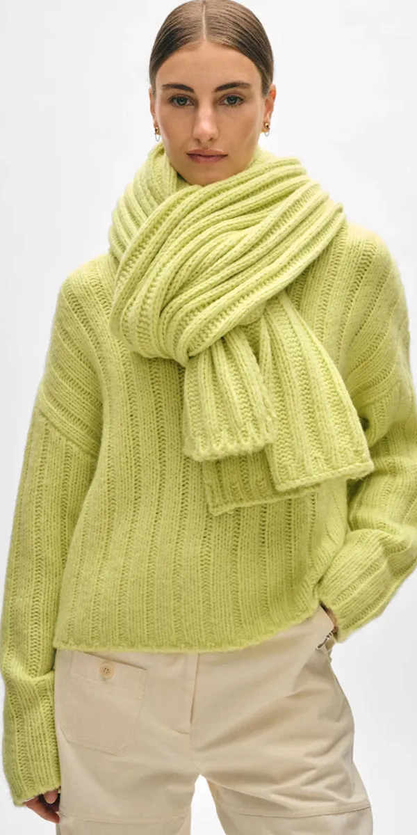 White   Warren Lofty Ribbed Scarf