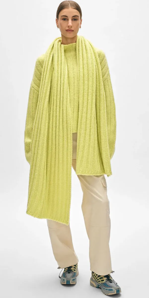 White   Warren Lofty Ribbed Scarf