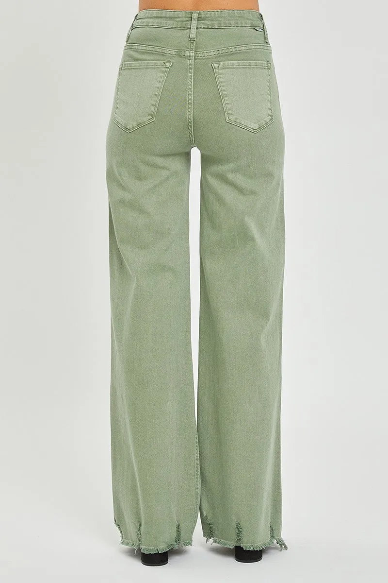Wide Eyed Olive High Rise Pants
