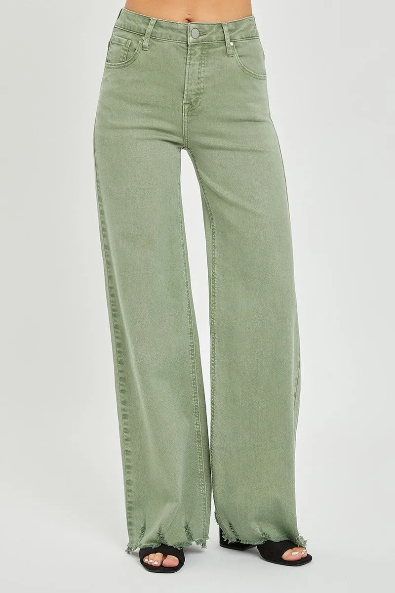 Wide Eyed Olive High Rise Pants