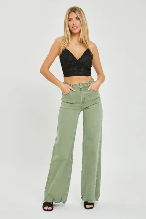 Wide Eyed Olive High Rise Pants