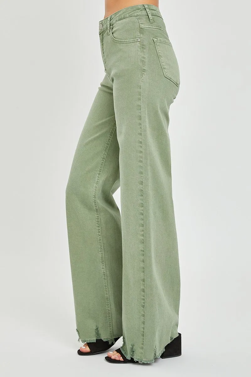 Wide Eyed Olive High Rise Pants